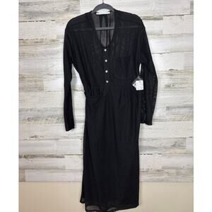 Free People Beach womens medium black full length beach cover up new fishnet